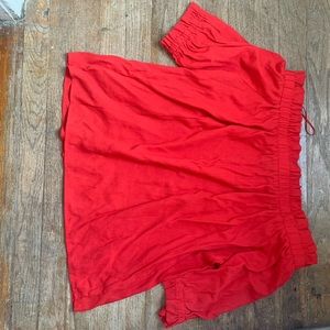 Red off the shoulder blouse